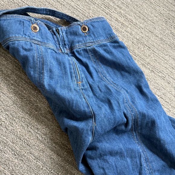 Anthropologie Pilcro And The Letterpress Bibbed Denim Wide Leg Jumpsuit Size 29 - Picture 5 of 13